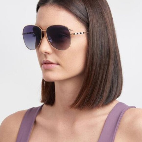 Carolina Herrera CH 0034/S 0J5G 9O Aviator Sunglasses - Gold  display picture 1